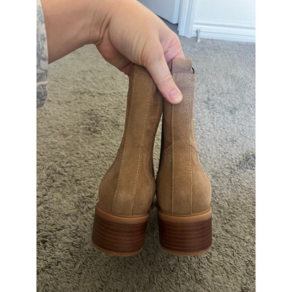 NEW Dolce Vita Slim Pointed Toe Bootie in Pecan Suede - Picture 4 of 8